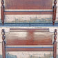 Antique Vintage Dixie Colonial Traditional Country Cottage Solid Mahogany Wood Wooden Full Size Head Foot Board Bedroom Bed Frame Set