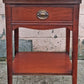 Antique Vintage Old Reclaimed Salvaged Colonial Traditional Solid Mahogany Wood Wooden Side End Accent Table Nightstand Bedside Cabinet