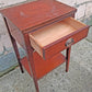 Antique Vintage Old Reclaimed Salvaged Colonial Traditional Solid Mahogany Wood Wooden Side End Accent Table Nightstand Bedside Cabinet