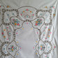 Vintage Elegant Tablecloth Crochet Lace Embroidered Cross Stitch Floral Beige Linen Medallion Rectangle Dining Table Cover 64” W x 94“ L