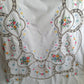 Vintage Elegant Tablecloth Crochet Lace Embroidered Cross Stitch Floral Beige Linen Medallion Rectangle Dining Table Cover 64” W x 94“ L