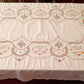 Vintage Elegant Tablecloth Crochet Lace Embroidered Cross Stitch Floral Beige Linen Medallion Rectangle Dining Table Cover 64” W x 94“ L