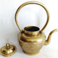 Vintage Solid Brass Small Teapot Lidded Kettle with Handle Etched Floral Design Gooseneck Spout Pot Farmhouse Cottage Kitchen Home Decorative Retro Teapot