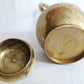 Vintage Solid Brass Small Teapot Lidded Kettle with Handle Etched Floral Design Gooseneck Spout Pot Farmhouse Cottage Kitchen Home Decorative Retro Teapot