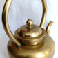 Vintage Solid Brass Small Teapot Lidded Kettle with Handle Etched Floral Design Gooseneck Spout Pot Farmhouse Cottage Kitchen Home Decorative Retro Teapot