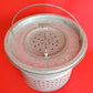 Vintage Cutout Galvanized Fish Trap Live Bait Basket Handle Fishing Pail Frog Minnow Bucket Rustic Farmhouse Decor - NOS