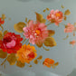 Vintage Mid-Century Rectangular Tole Metal Extra Large Tray Hand Painted Roses Scallop Edge Toleware Wall Hanging Folk Art Shabby Chic Décor