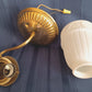 Vintage Sconce Indoor Single Light Flush Mount Wall Polished Brass Arm Electric Fixture w/ Milk Glass Bell Shape Lampshade