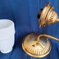 Vintage Sconce Indoor Single Light Flush Mount Wall Polished Brass Arm Electric Fixture w/ Milk Glass Bell Shape Lampshade