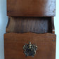 Vintage Handcrafted Carved Wooden Mail Holder Sorter Letters Bills 3 Slots Brass Shield Accent 3 Hooks Wall Organizer Hanging Shelf - Japan
