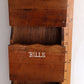 Vintage Handcrafted Carved Wooden Mail Holder Sorter Letters Bills 3 Slots Brass Shield Accent 3 Hooks Wall Organizer Hanging Shelf - Japan