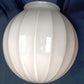 Vintage Art Deco Ribbed White Globe Heavy Glass Ball Melon Style Replacement Small Lampshade Fitter 3.25"