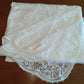 Vintage Off White Lace Cotton Rectangle Tablecloth Table Cover 52" W x 66" L