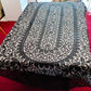 Vintage Elegant Cotton Black Lace Oblong/Rectangle Long Tablecloth Floral Medallion Scallop Finish Edge Good Quality 60”W x 102”L–NOS