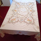 Vintage Elegant Tablecloth Crochet Lace Embroidered Floral Beige Linen Cotton Medallion Rectangle Dining Table Cover 66” W x 82“L