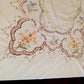 Vintage Elegant Tablecloth Crochet Lace Embroidered Floral Beige Linen Cotton Medallion Rectangle Dining Table Cover 66” W x 82“L