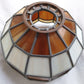 Vintage Handcrafted Hanging Lampshade Tiffany Style Leaded Stained Slag Glass Cream Brown Dome Shape Replacement Globe Ceiling Pendant