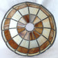 Vintage Handcrafted Hanging Lampshade Tiffany Style Leaded Stained Slag Glass Cream Brown Dome Shape Replacement Globe Ceiling Pendant