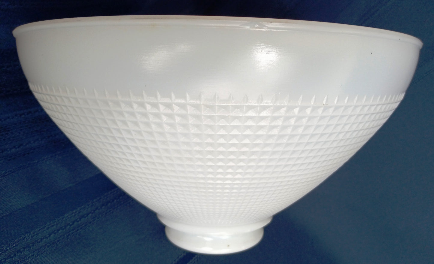 Corning Light Diffuser Milk Glass Textured Waffle Design Floor Table Lamp Cone Shade Pendant Torchiere Replacement Globe 3.25” Fitter-VTG