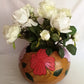 Handmade Large Gourd Planter Colorful Floral Hand Painted Plant Flowers Display Stand Hand carved Bowl Gourd Art Home Décor 11.5” D-NOS
