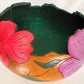 Handmade Large Gourd Planter Colorful Floral Hand Painted Plant Flowers Display Stand Hand carved Bowl Gourd Art Home Décor 11.5” D-NOS