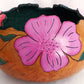 Handmade Large Gourd Planter Colorful Floral Hand Painted Plant Flowers Display Stand Hand carved Bowl Gourd Art Home Décor 11.5” D-NOS