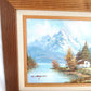 Vintage Oil Painting on Canvas Autumn Fall Mountain Scene Lake Landscape Wooden Frame Artwork Painting Wall Art Signed W. Chapman