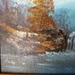 Vintage Oil Painting on Canvas Autumn Fall Mountain Scene Waterfall Landscape Wooden Frame Artwork Painting Wall Art Signed by Artist