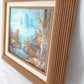 Vintage Oil Painting on Canvas Autumn Fall Mountain Scene Waterfall Landscape Wooden Frame Artwork Painting Wall Art Signed by Artist