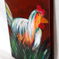 Oil Painting on Canvas Colorful Rooster Wall Art Stretched Canvas over Wood Abstract Artwork Animal Art Country Farmhouse Décor-NOS