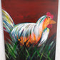 Oil Painting on Canvas Colorful Rooster Wall Art Stretched Canvas over Wood Abstract Artwork Animal Art Country Farmhouse Décor-NOS