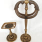 Set of 2 Bathroom Accessories Brass Resin Double Rings Towel Stand Tumbler &Toothbrush Holder Neo Classical Ornate Pedestal Style BF 118