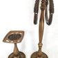 Set of 2 Bathroom Accessories Brass Resin Double Rings Towel Stand Tumbler &Toothbrush Holder Neo Classical Ornate Pedestal Style BF 118