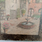 Antique Handcrafted Roofing Slate Vintage Lithograph Print Archie Boyd Brulator Court New Orleans Wall Art Signed Arch