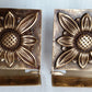Vintage Mid Century Solid Brass Pair Bookends Hinged Folding Sunflower Design Bookends Home Office Decor