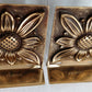 Vintage Mid Century Solid Brass Pair Bookends Hinged Folding Sunflower Design Bookends Home Office Decor