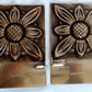 Vintage Mid Century Solid Brass Pair Bookends Hinged Folding Sunflower Design Bookends Home Office Decor