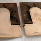 Vintage Mid Century Solid Brass Pair Bookends Hinged Folding Sunflower Design Bookends Home Office Decor