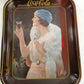 Vintage 1973 Coca Cola Party Girl Flapper Lithograph Metal Serving Tray Reproduction 1925 Coke Advertising Collectible Tray