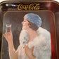 Vintage 1973 Coca Cola Party Girl Flapper Lithograph Metal Serving Tray Reproduction 1925 Coke Advertising Collectible Tray