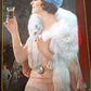 Vintage 1973 Coca Cola Party Girl Flapper Lithograph Metal Serving Tray Reproduction 1925 Coke Advertising Collectible Tray
