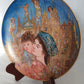 EDNA HIBEL Fine Art Collector Plate HOLIDAY JOY Christmas 1993 Mother & Child Porcelain Gilt Third Edition Plate w/Wooden Stand-Signed Mint Condition