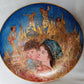 EDNA HIBEL Fine Art Collector Plate HOLIDAY JOY Christmas 1993 Mother & Child Porcelain Gilt Third Edition Plate w/Wooden Stand-Signed Mint Condition