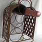 Vintage Ornate Metal Portable Wine Rack 5 Bottles Freestanding Caddy Storage Holder w/ Handle Table Countertop Floor Bar Décor-NOS