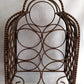 Vintage Ornate Metal Portable Wine Rack 5 Bottles Freestanding Caddy Storage Holder w/ Handle Table Countertop Floor Bar Décor-NOS