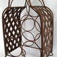 Vintage Ornate Metal Portable Wine Rack 5 Bottles Freestanding Caddy Storage Holder w/ Handle Table Countertop Floor Bar Décor-NOS