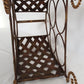 Vintage Ornate Metal Portable Wine Rack 5 Bottles Freestanding Caddy Storage Holder w/ Handle Table Countertop Floor Bar Décor-NOS