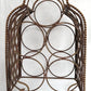 Vintage Ornate Metal Portable Wine Rack 5 Bottles Freestanding Caddy Storage Holder w/ Handle Table Countertop Floor Bar Décor-NOS
