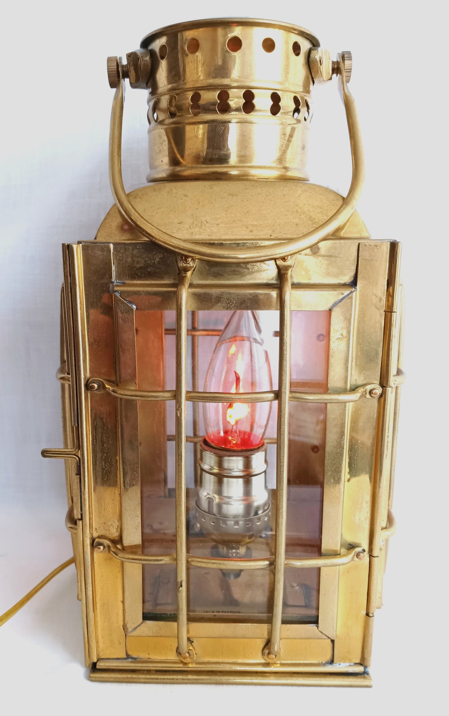 Vintage Vermont Lantern Co. Solid Brass Nautical Electric Table/Hanging Lamp In Cord Switch Marine Light Fixture Bar Boat Coastal Home Décor
