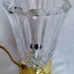 Vintage Pressed Crystal Glass Torchiere Small Table Lamp Brass Base in Cord Switch Night Lamp Desk Bedroom Lamp